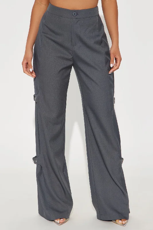 Say What Wide Leg Trouser - Charcoal