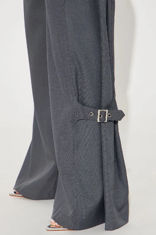 Say What Wide Leg Trouser - Charcoal