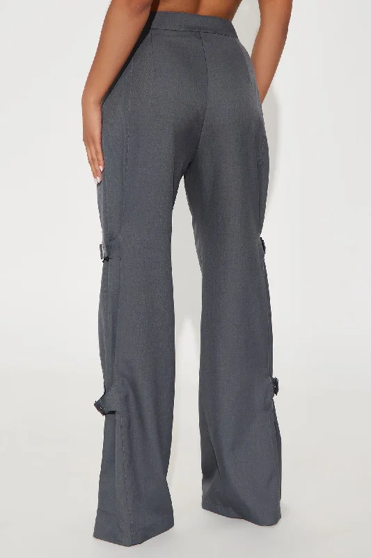 Say What Wide Leg Trouser - Charcoal