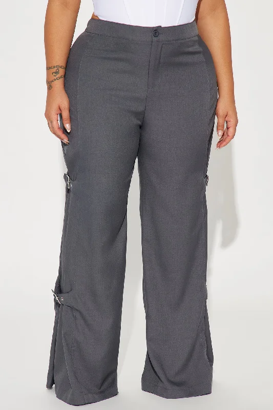 Say What Wide Leg Trouser - Charcoal