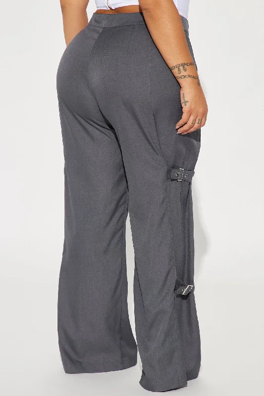 Say What Wide Leg Trouser - Charcoal