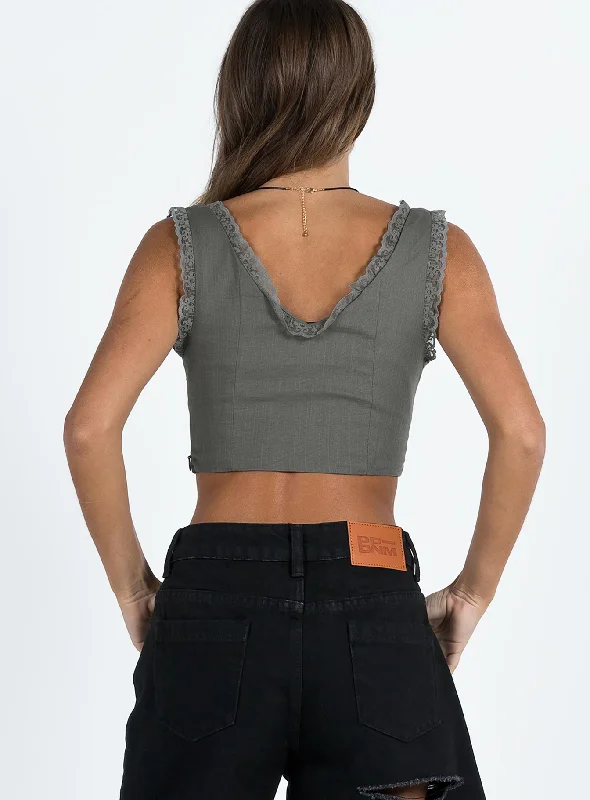 Scarlett Top Slate Grey