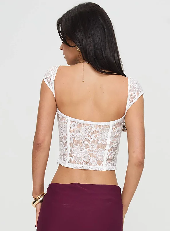 Shakman Lace Top White