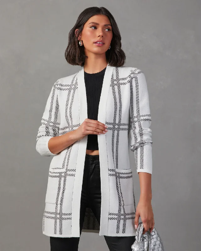 Simone Plaid Pocketed Cardigan