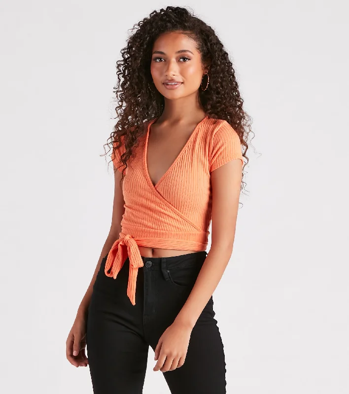 Sittin' Pretty Tie Waist Crop Top