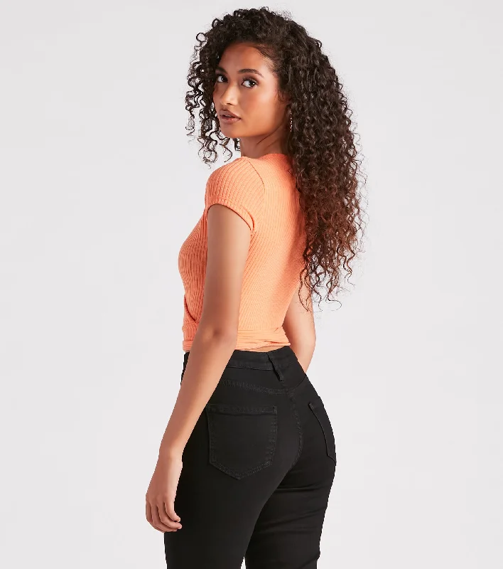 Sittin' Pretty Tie Waist Crop Top