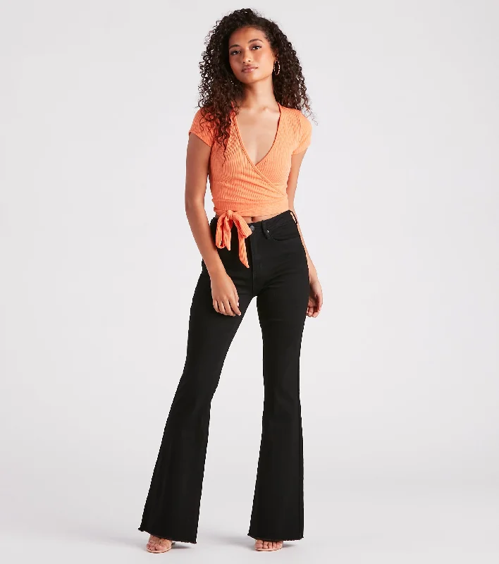 Sittin' Pretty Tie Waist Crop Top