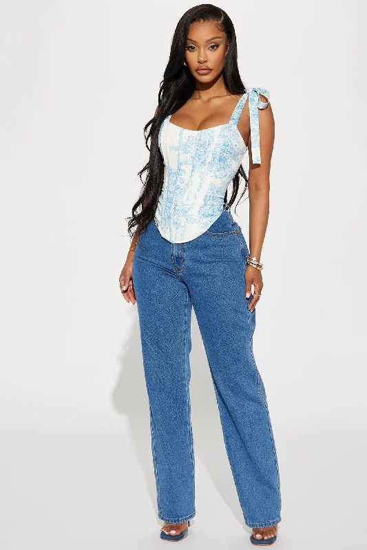 Something Special Corset Top - Blue/combo