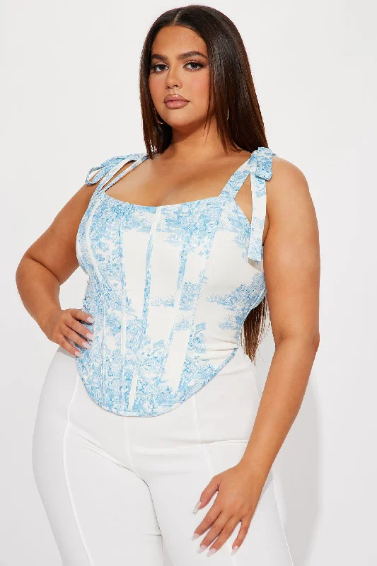 Something Special Corset Top - Blue/combo