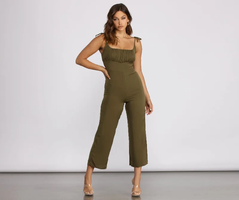 Spaghetti Strap Wide Leg Jumpsuit