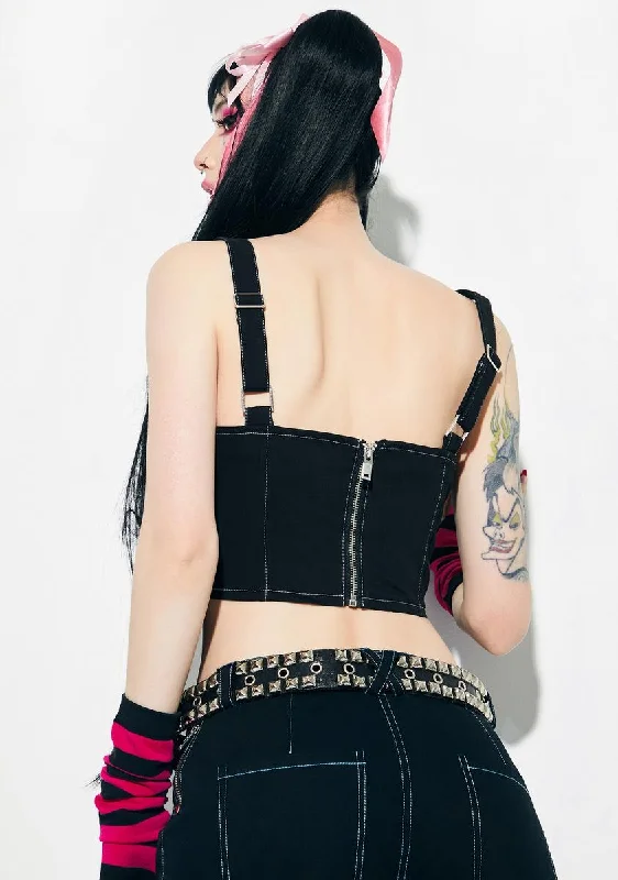 Str8 To Hell Buckle Corset Top