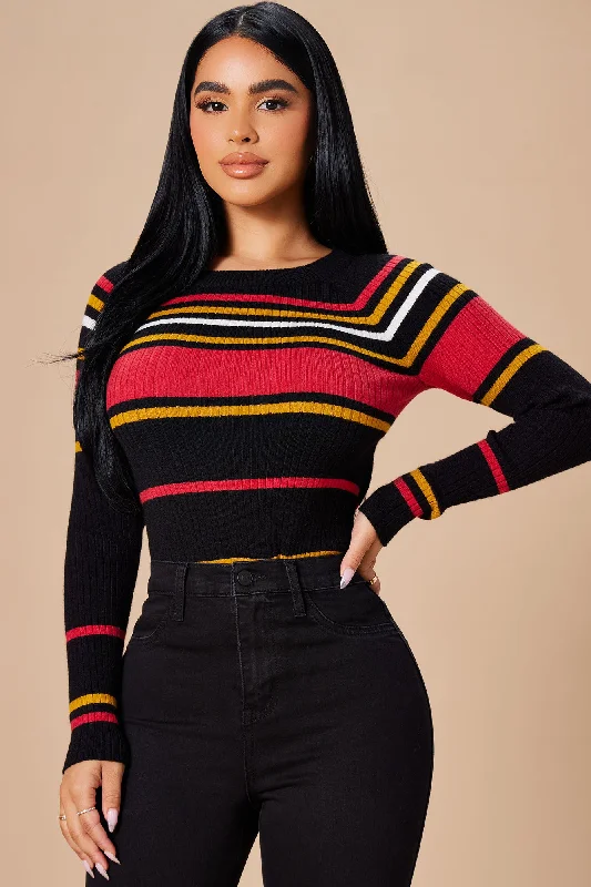 Stripes For Days Sweater - Black