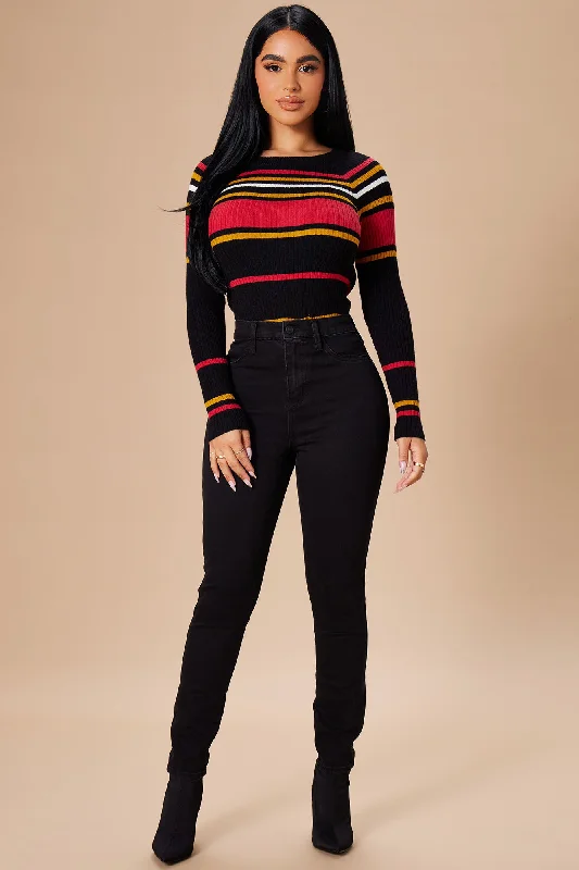 Stripes For Days Sweater - Black