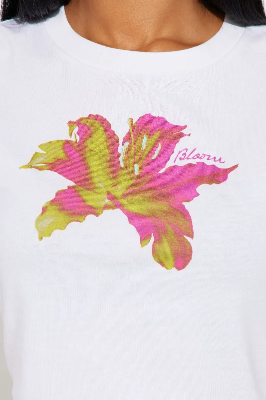 Summer Bloom Graphic Tee - White