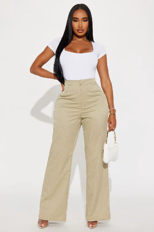 Sweet Salutations Pinstripe Trouser - Sage