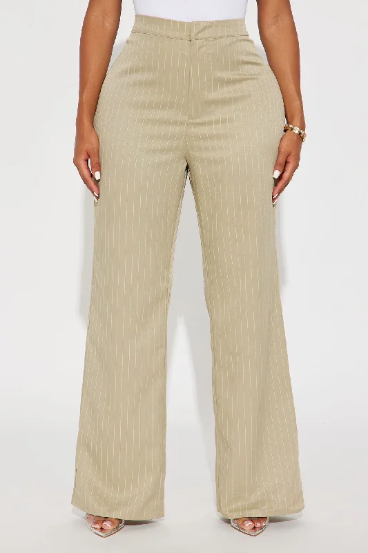 Sweet Salutations Pinstripe Trouser - Sage