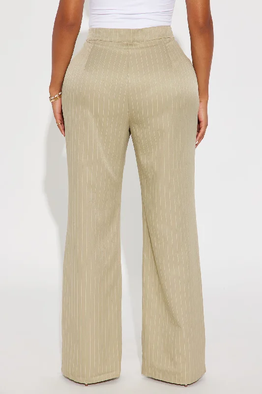 Sweet Salutations Pinstripe Trouser - Sage