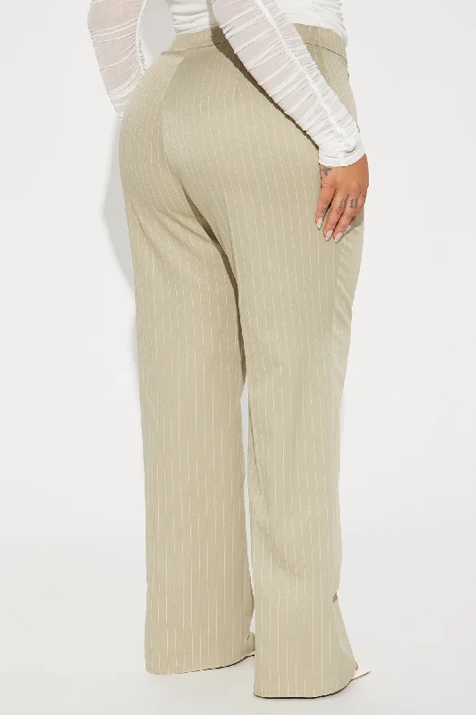 Sweet Salutations Pinstripe Trouser - Sage