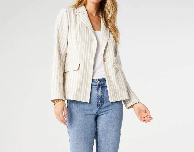 Sydney Striped Blazer In Natural