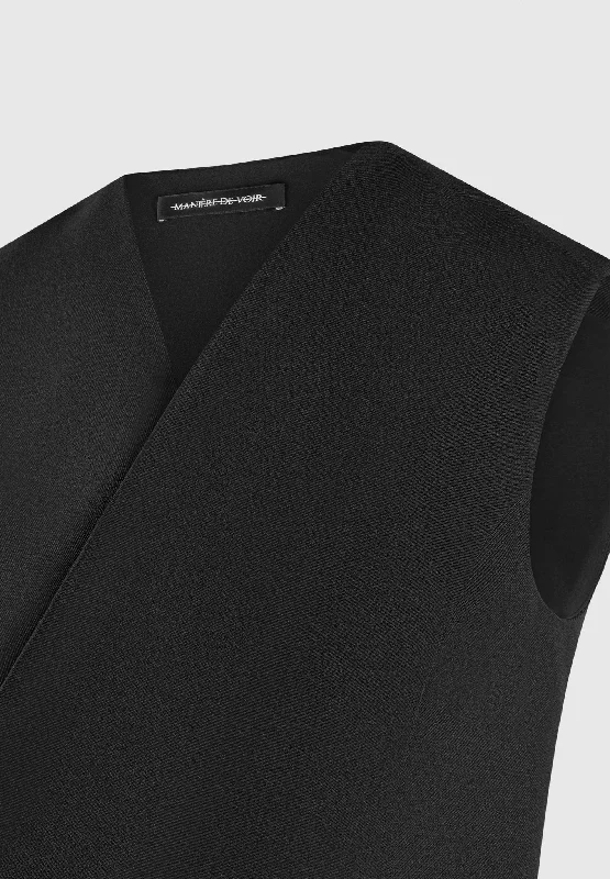 Tailored Wrap Waistcoat - Black