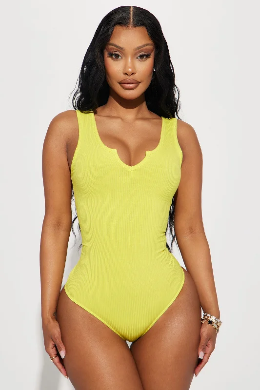 Talia Ribbed Bodysuit - Yellow