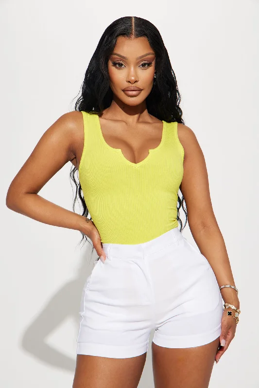 Talia Ribbed Bodysuit - Yellow