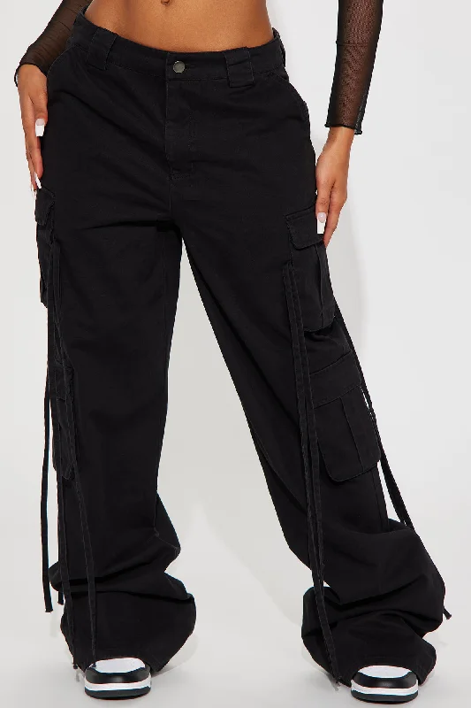 Tall Golden Hour Wide Leg Cargo Pant - Black