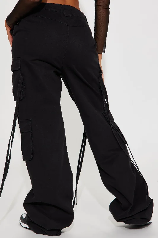 Tall Golden Hour Wide Leg Cargo Pant - Black