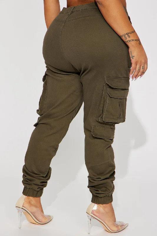 Tall Good Vibes Cargo Jogger - Olive