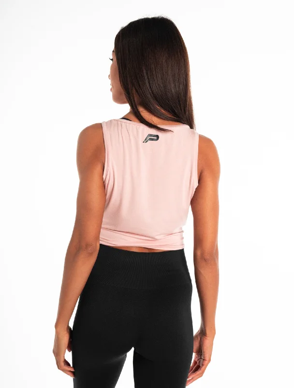 Tied Cropped Tank - Light Pink