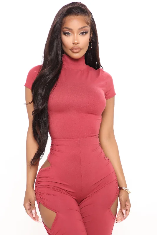 Time Of Your Life Bestie Jumpsuit - Marsala