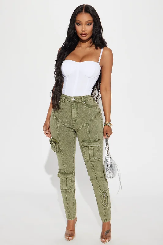 Uncompromised Love Washed Skinny Pant - Olive