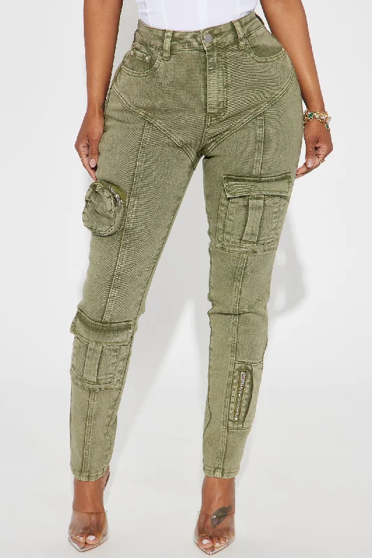 Uncompromised Love Washed Skinny Pant - Olive