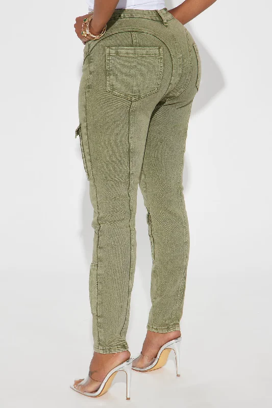 Uncompromised Love Washed Skinny Pant - Olive