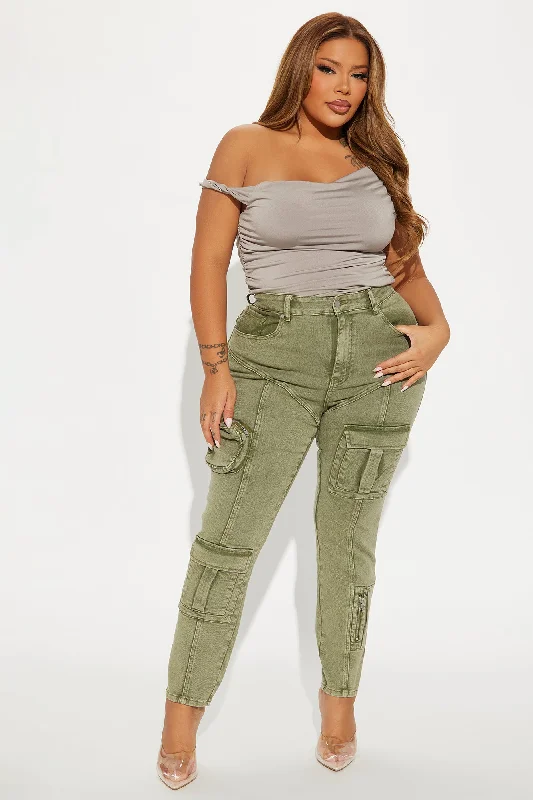 Uncompromised Love Washed Skinny Pant - Olive