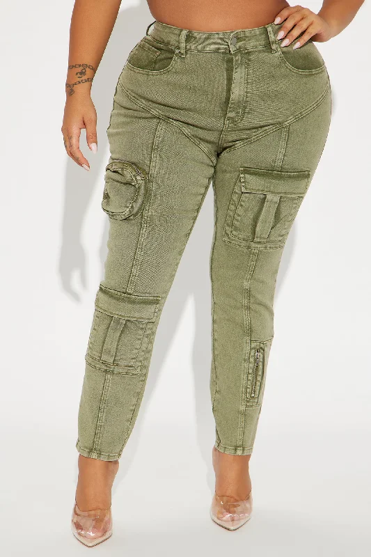 Uncompromised Love Washed Skinny Pant - Olive