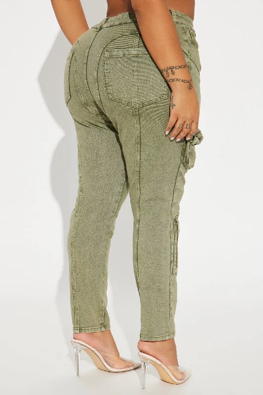 Uncompromised Love Washed Skinny Pant - Olive