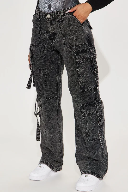 Unphased Mineral Wash Cargo Pant - Black