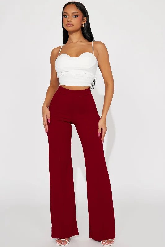 Victoria High Waisted Dress Pants - Red