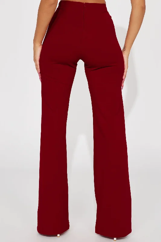 Victoria High Waisted Dress Pants - Red