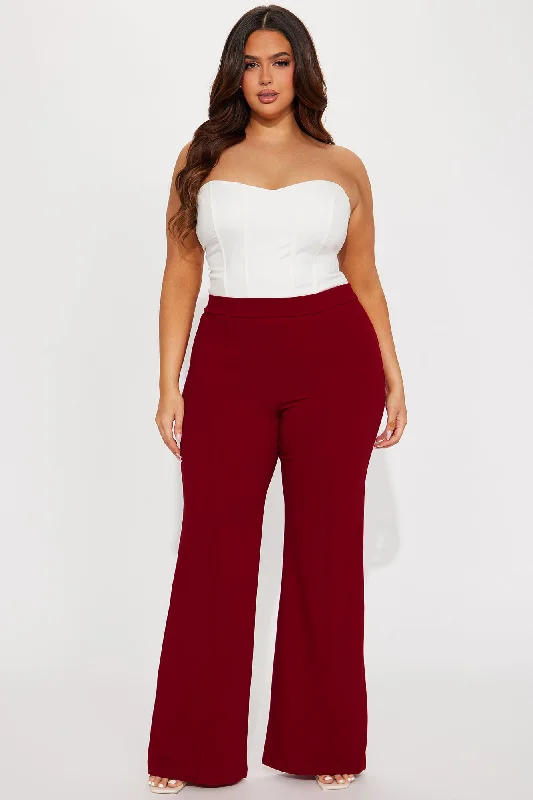 Victoria High Waisted Dress Pants - Red