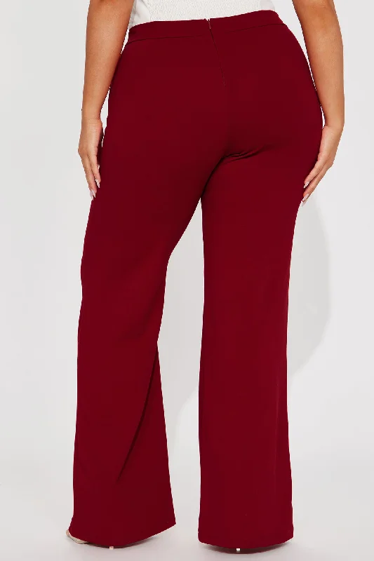 Victoria High Waisted Dress Pants - Red