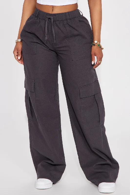 Walk And Talk Linen Cargo Pant - Grey