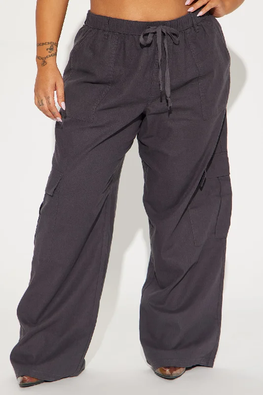 Walk And Talk Linen Cargo Pant - Grey