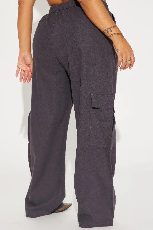 Walk And Talk Linen Cargo Pant - Grey