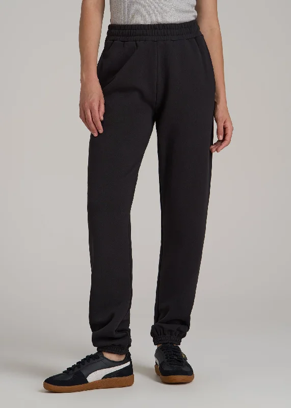 Wearever Fleece Relaxed Women's Tall Sweatpants in Graphite Black