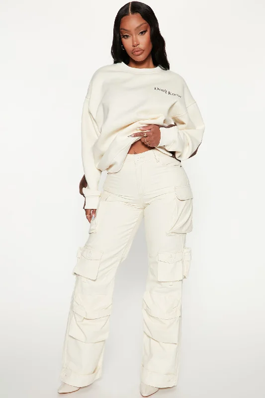 Weekender Wide Leg Cargo Pant - Ivory