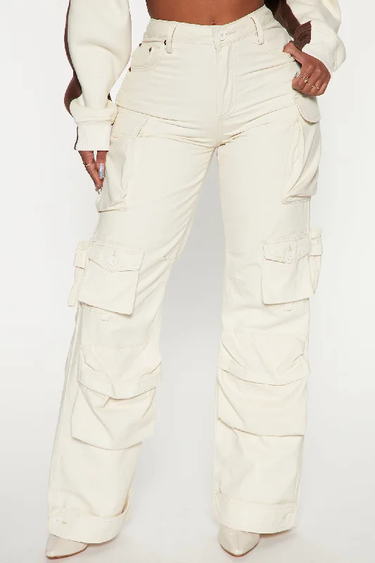 Weekender Wide Leg Cargo Pant - Ivory