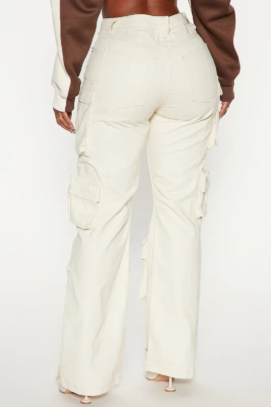 Weekender Wide Leg Cargo Pant - Ivory