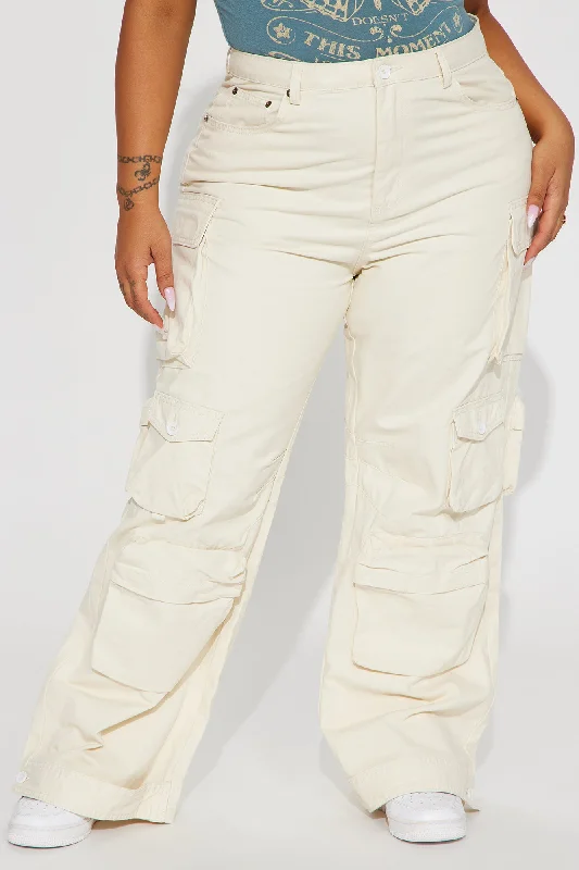 Weekender Wide Leg Cargo Pant - Ivory